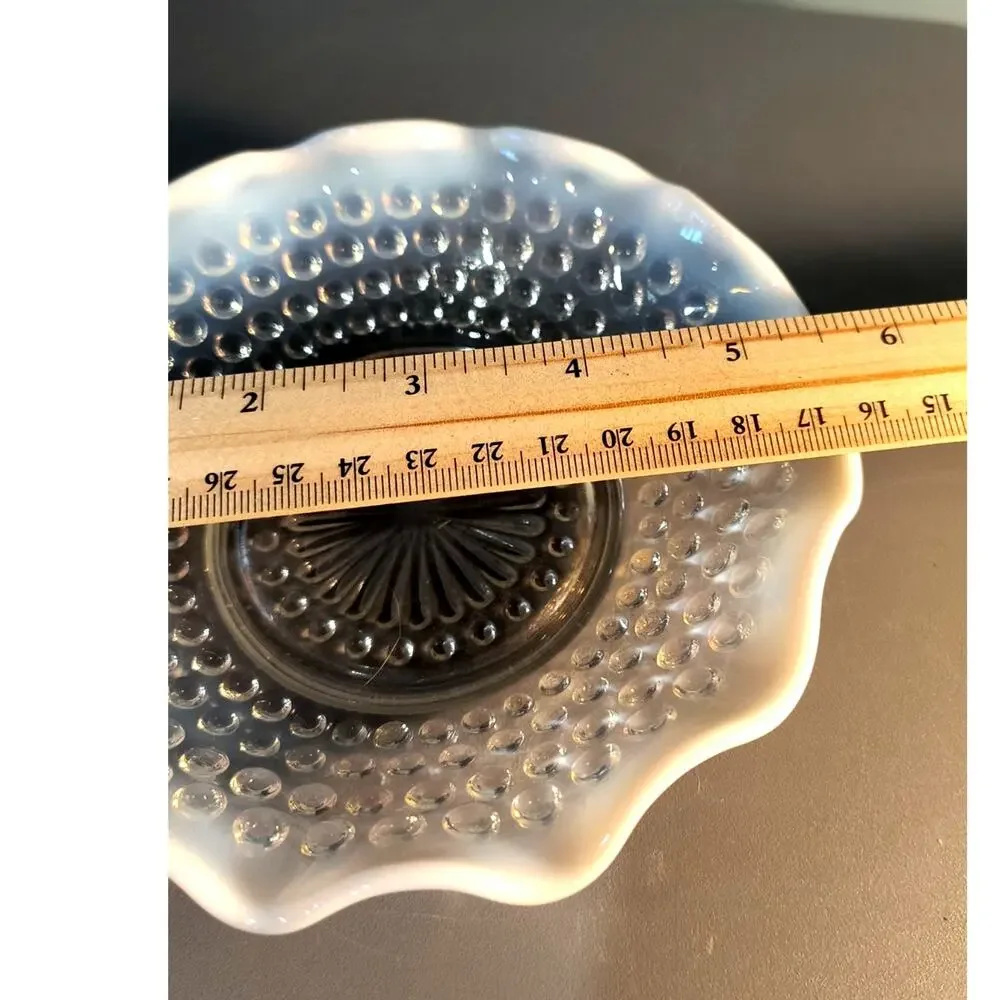 900.  Moonstone Opalescent Hobnail Glass Dish
